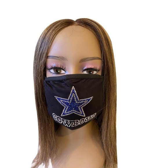 Dallas Cowboys Bling Rhinestone Face Mask Front Logo - Picture 1 of 10